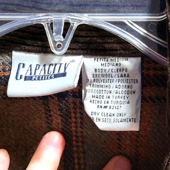 EUC Capacity Petites Wool Poly Cotton Blend Flannel Top Country Cold Weather Jac - Picture 6 of 8